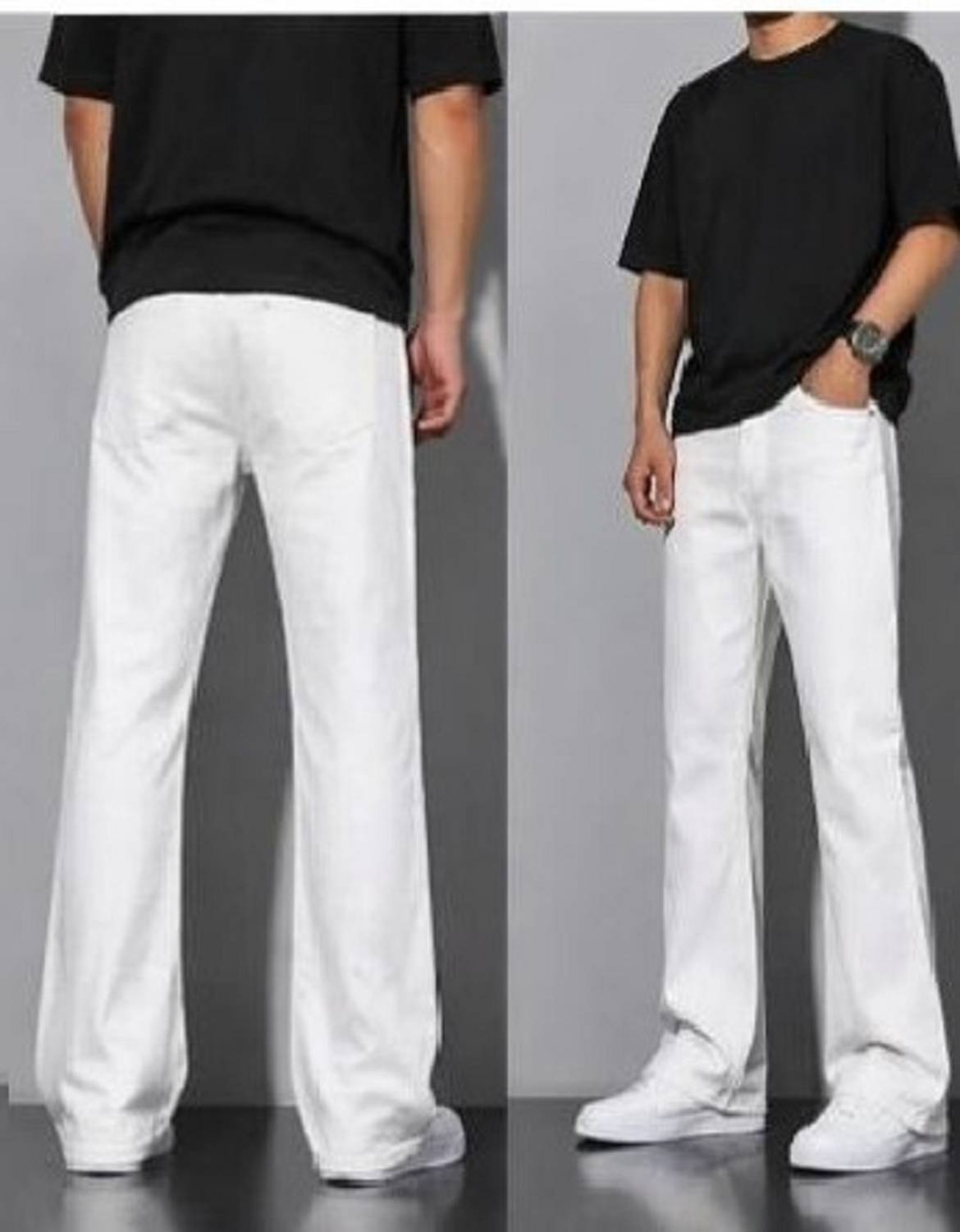 AGMW Loose Fit White Jeans - Image 3