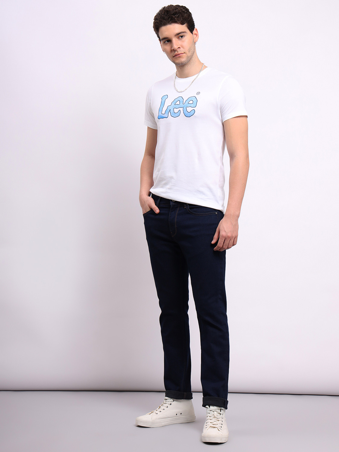 Image of LEE Men Slim Mid Rise Blue Jeans