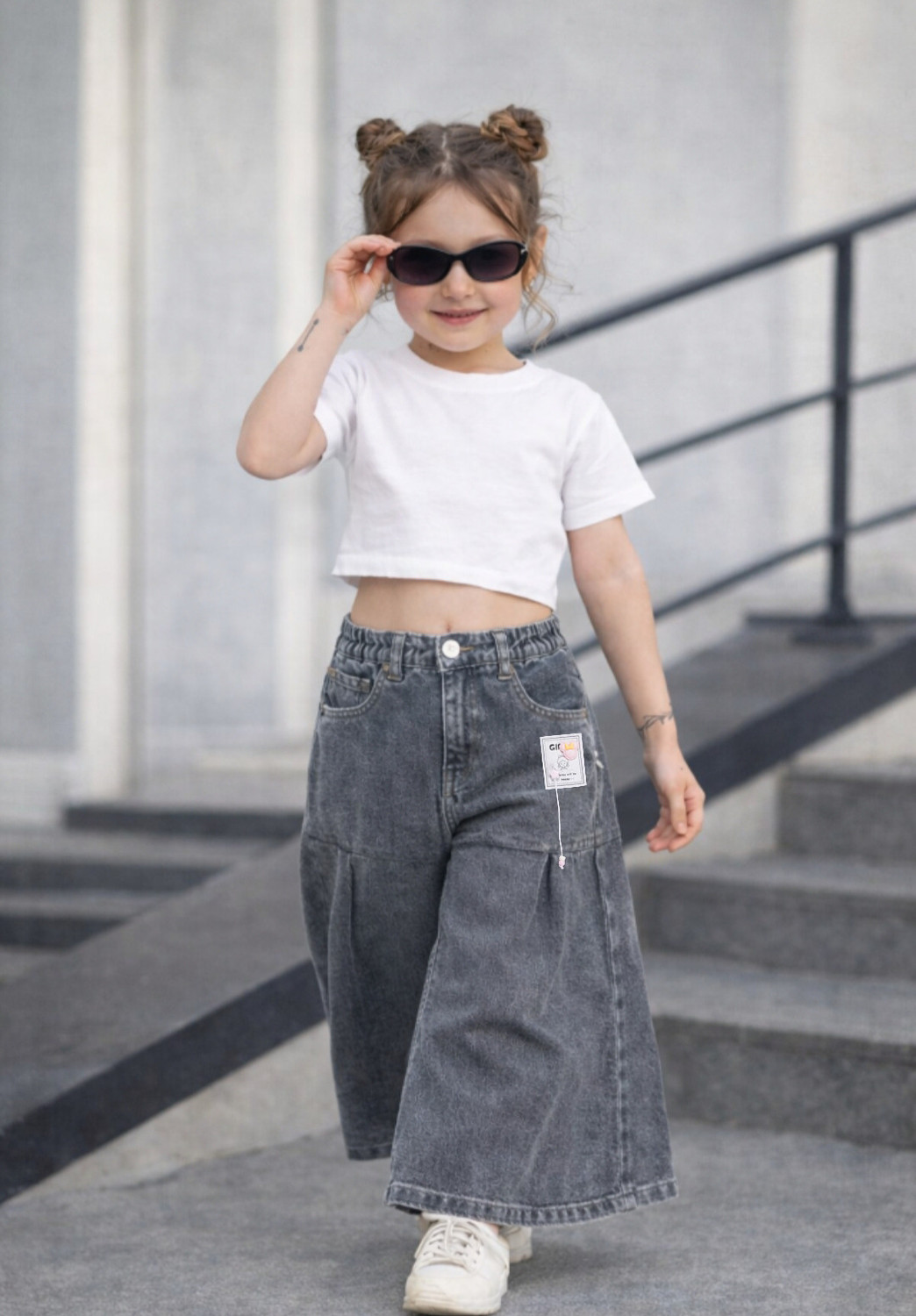 Image of Veridyen Flared Girls Grey Jeans