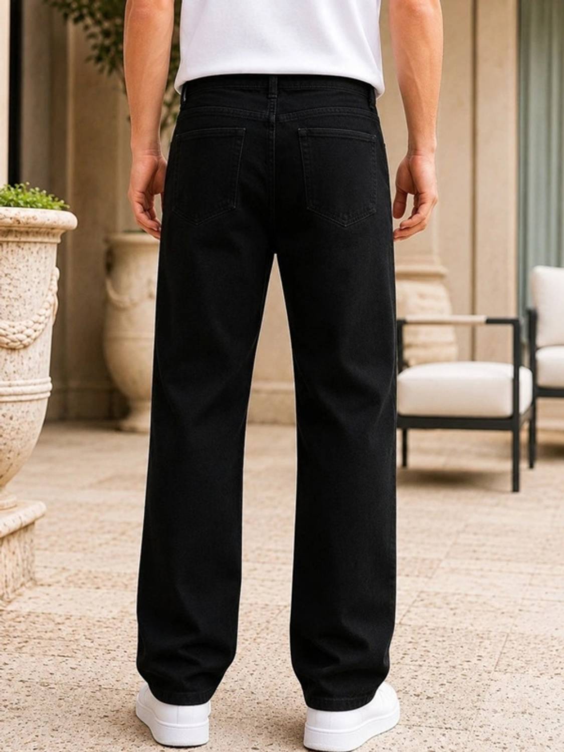 Azurettire Straight Fit Men Black Jeans - Image 2