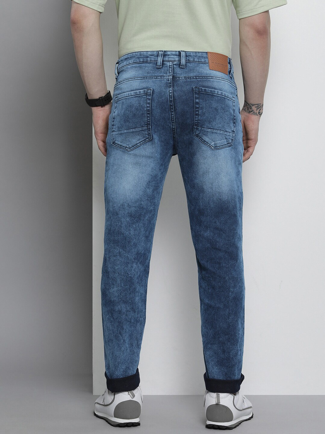 Image of The Indian Garage Co. Slim Men Dark Blue Jeans