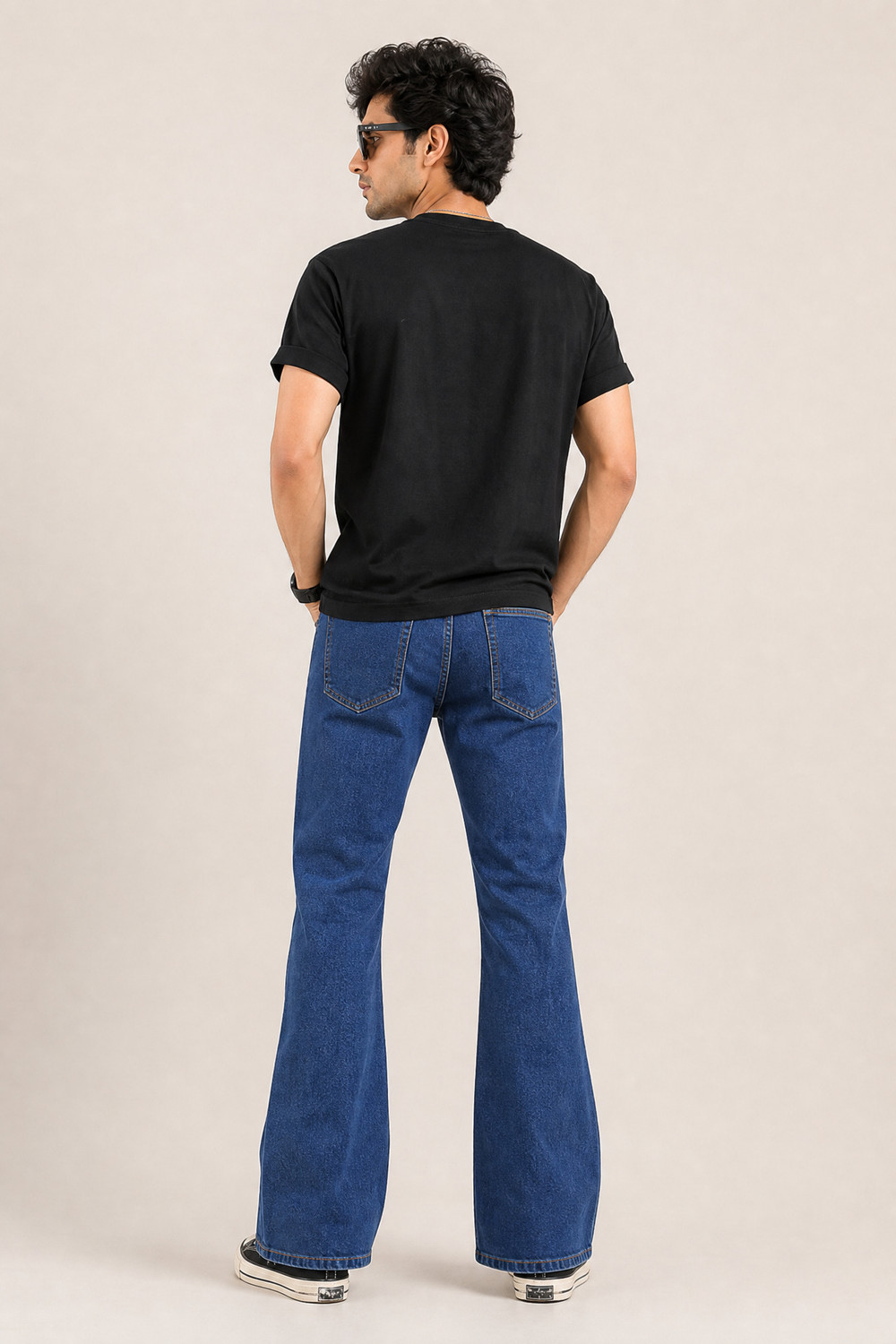 Image of LA HOMMI Boot-Leg Men Dark Blue Jeans