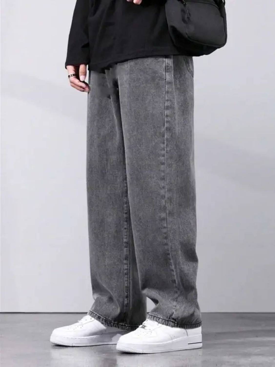 moda star Loose Fit Men Grey Jeans - Image 1