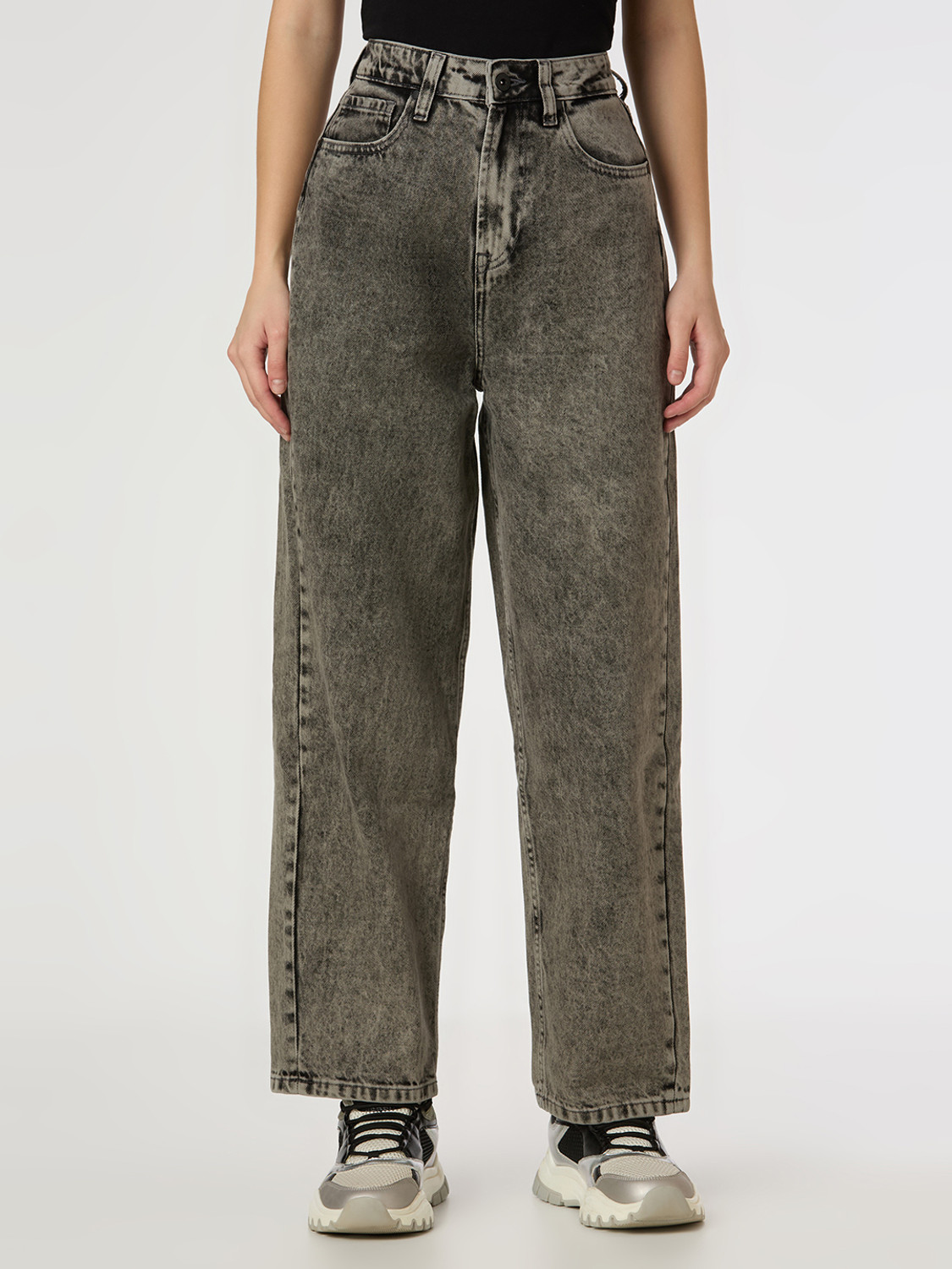 Image of Pepe Jeans Relaxed Fit Women Grey Jeans