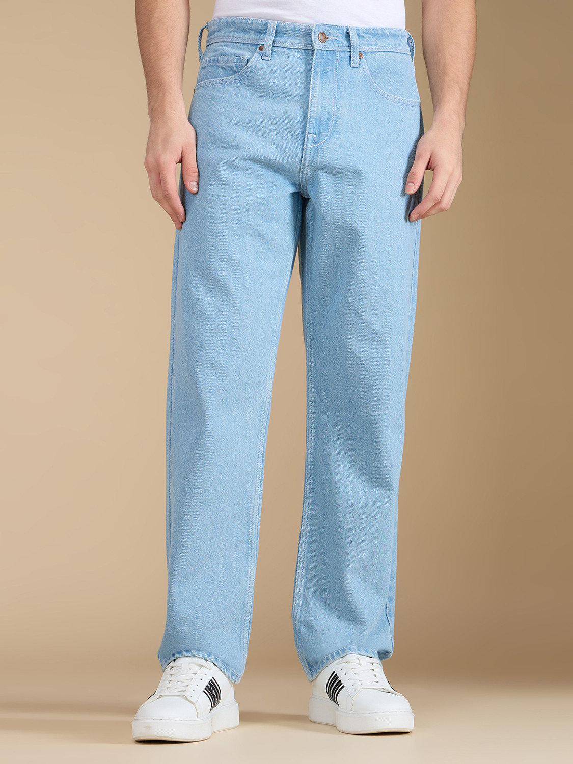 Image of Pepe Jeans Men Relaxed Fit Mid Rise Light Blue Jeans