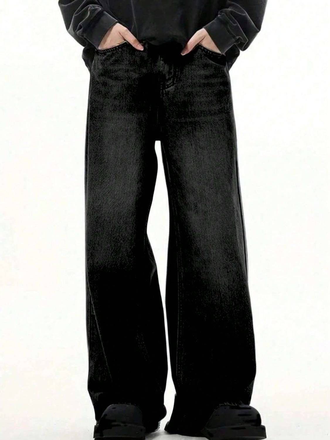 YAMEET Baggy Fit Black Jeans - Image 1