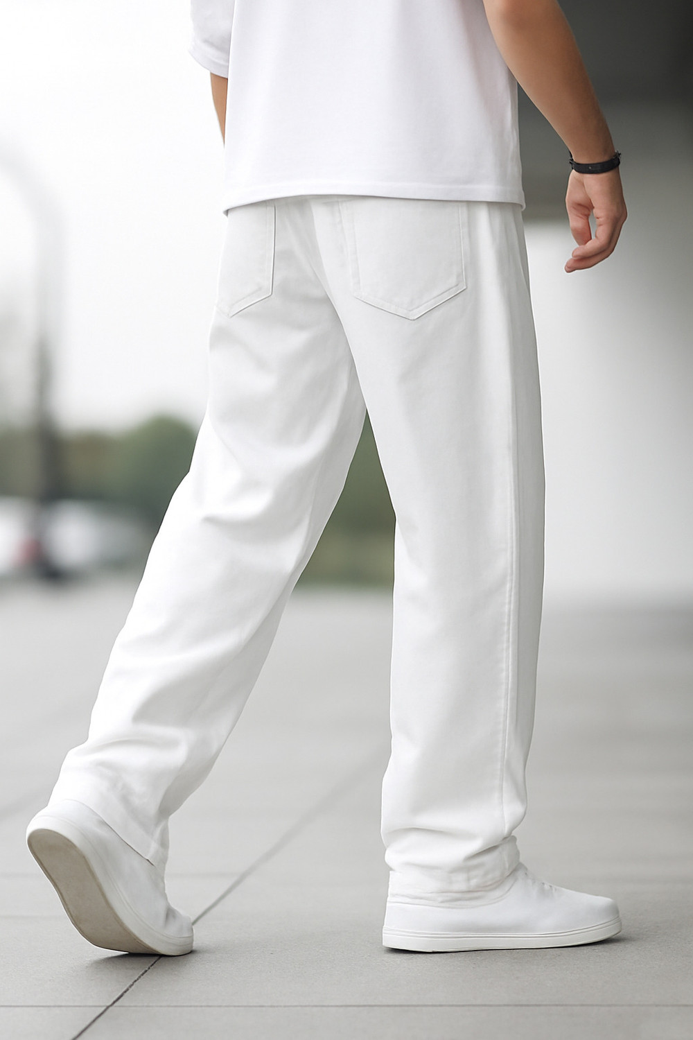 Image of METRONAUT Loose Fit Men White Jeans
