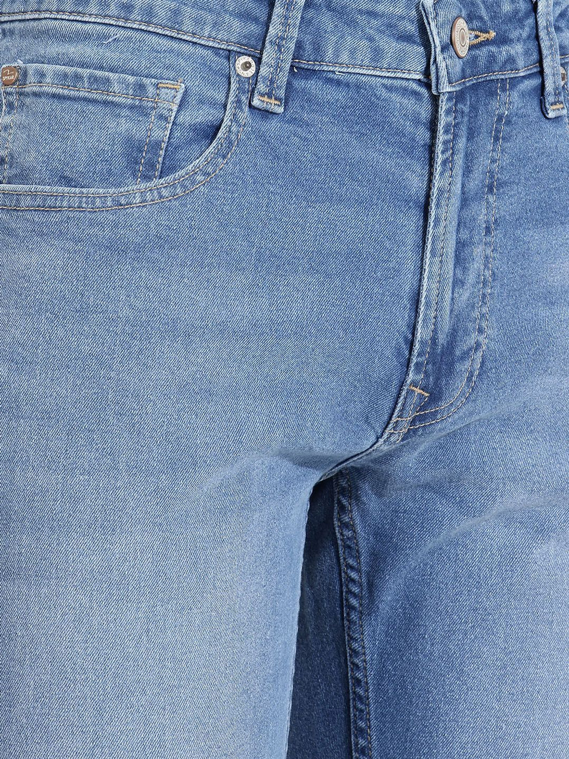 Image of Spykar Men Regular Mid Rise Blue Jeans