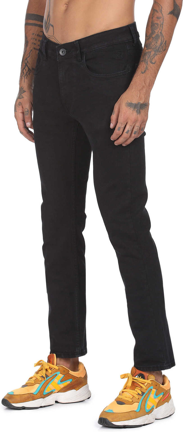 Image of FLYING MACHINE Slim Men Black Jeans