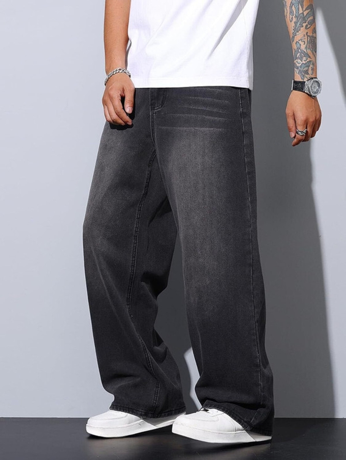 Image of Tweezers Wide Leg Men Black Jeans