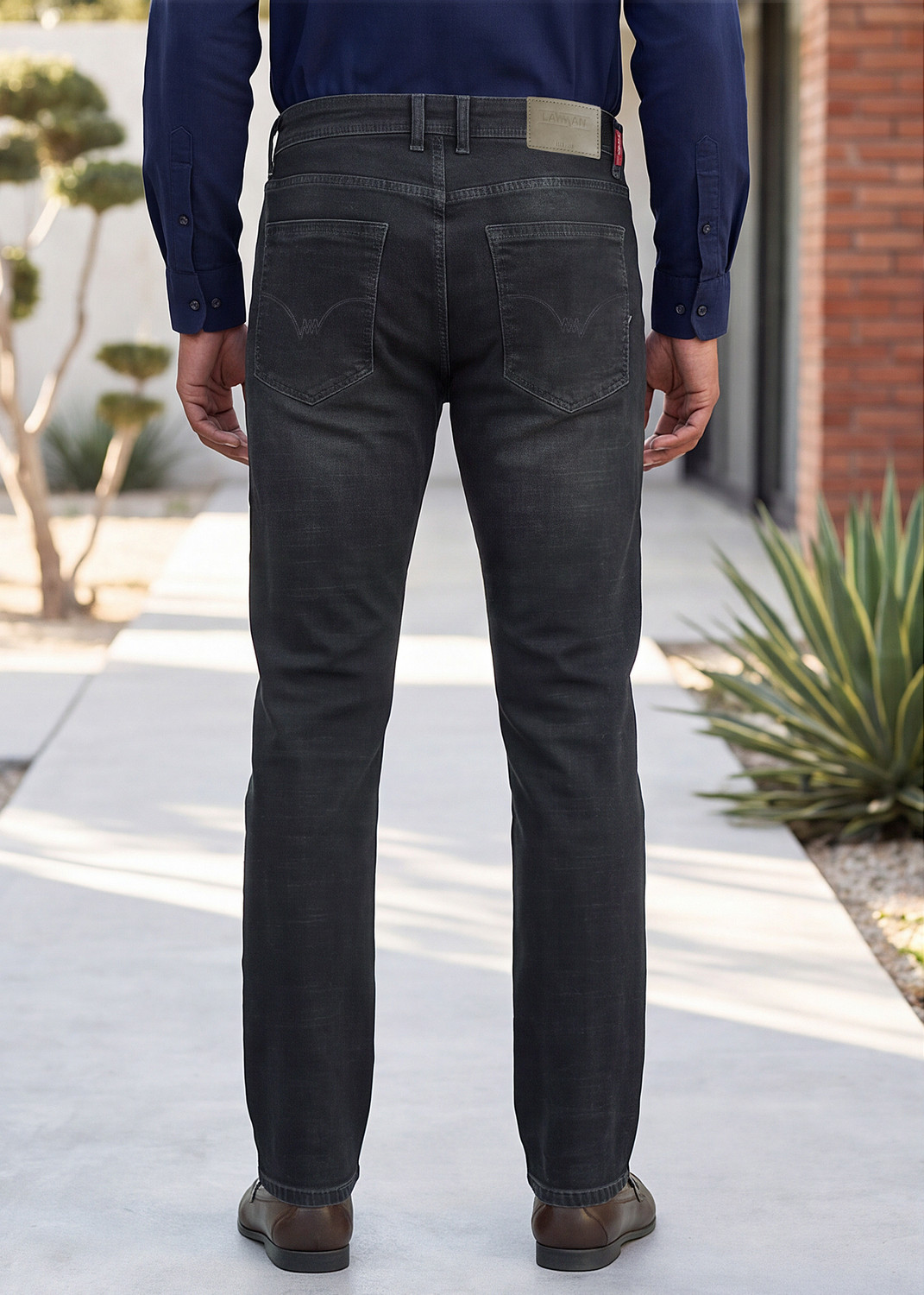 Image of LAWMAN Straight Fit Men Black Jeans
