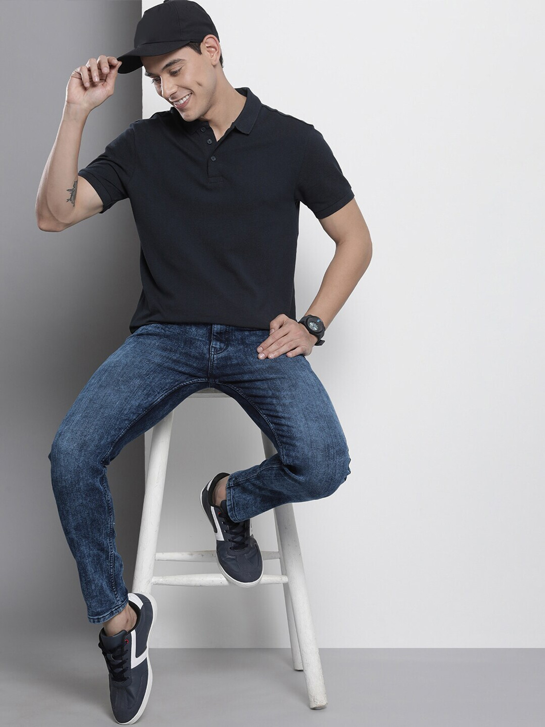 Image of The Indian Garage Co. Skinny Men Blue Jeans