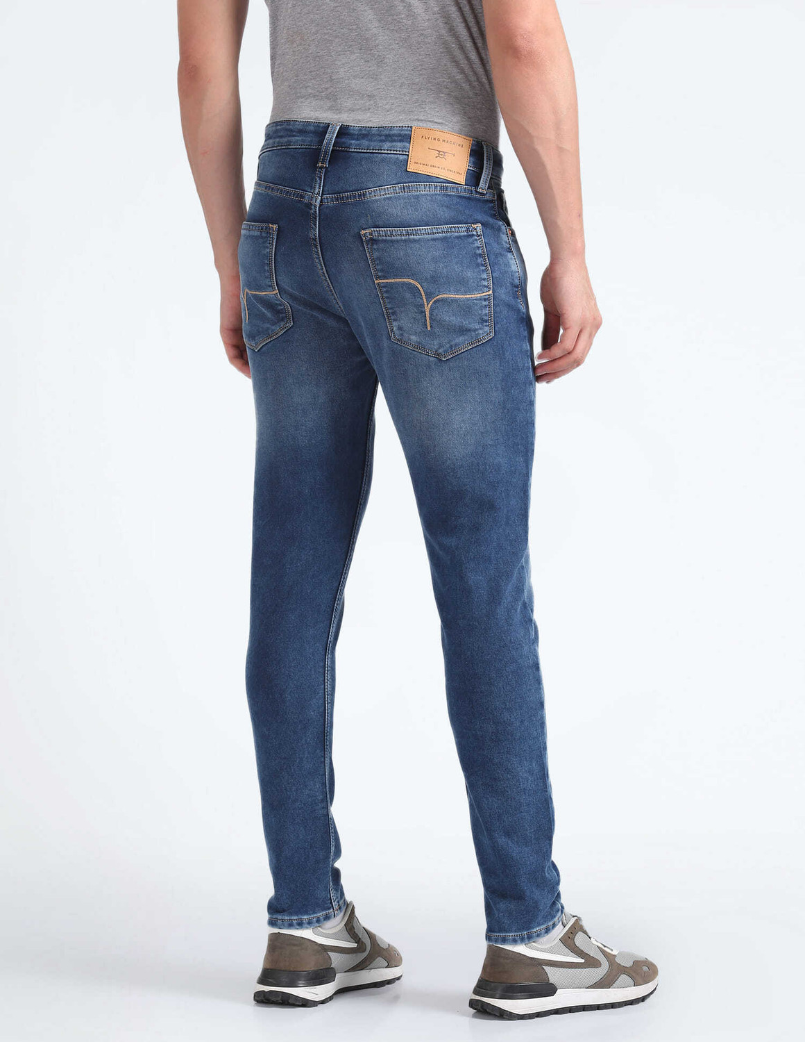 Image of FLYING MACHINE Straight Fit Men Blue Jeans