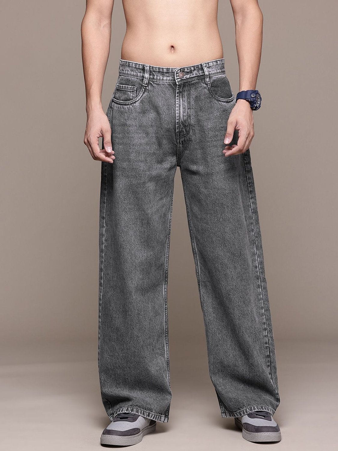 Image of Roadster Relaxed Fit Men Grey Jeans