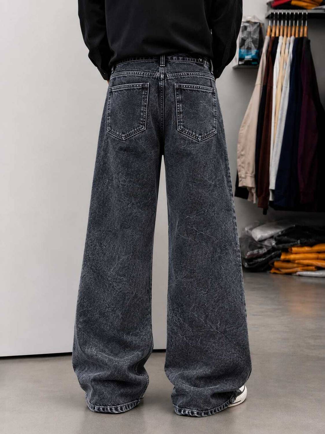 Sayra Ecom Baggy Fit Men & Women Grey Jeans - Image 2