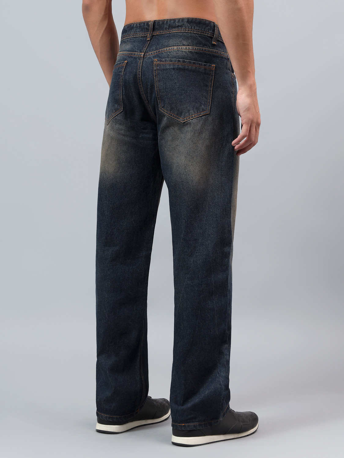 Image of ANGERHOOD Straight Fit Men Dark Blue Jeans