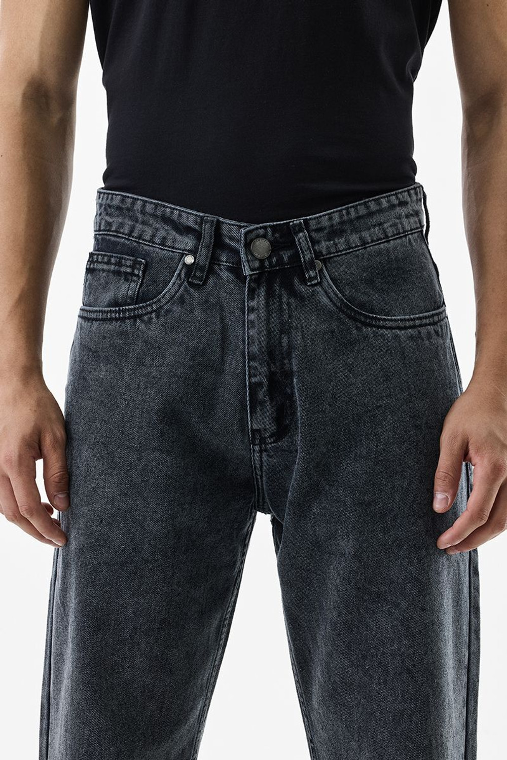 Image of Snitch Loose Fit Men Dark Grey Jeans