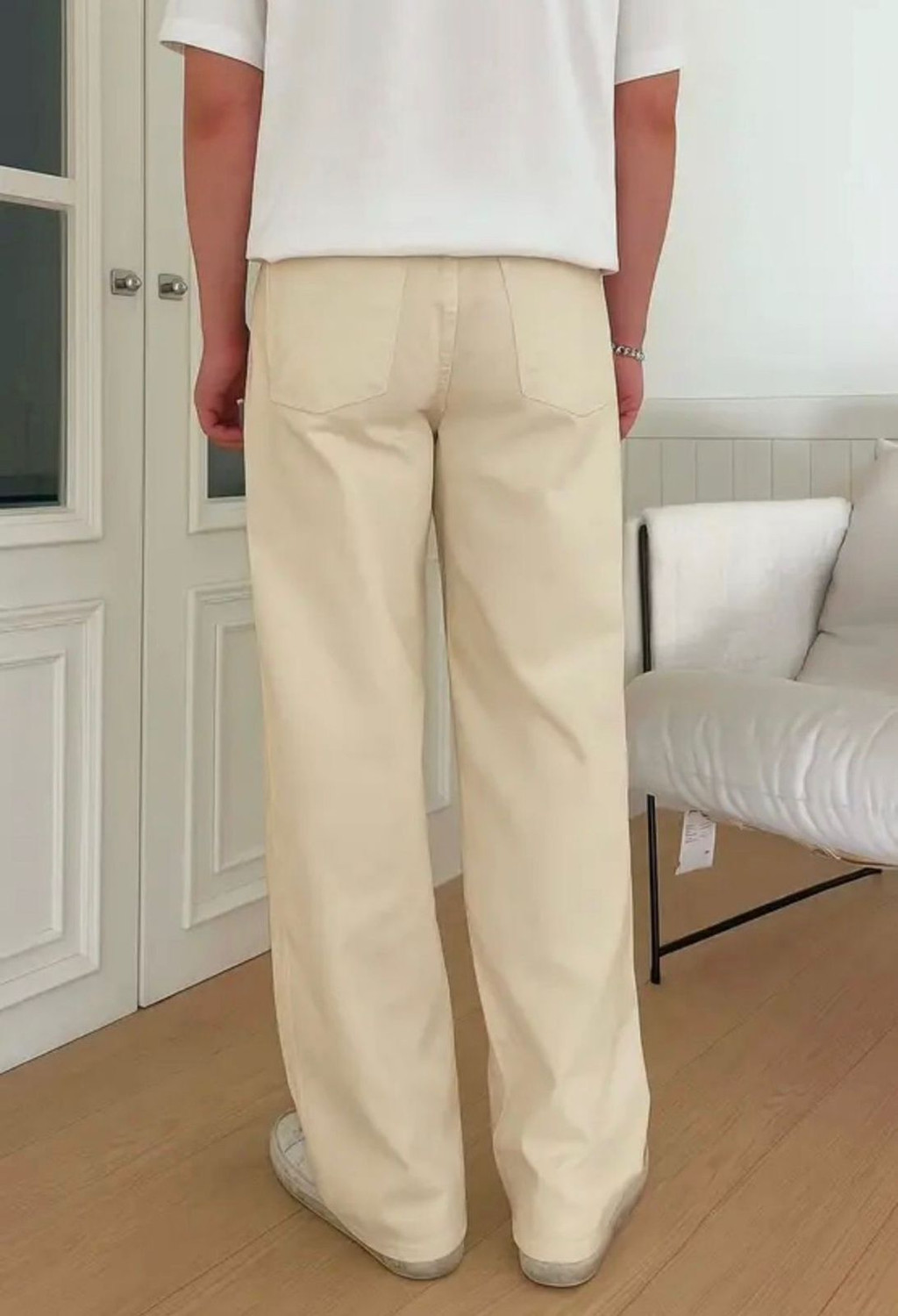Image of RusticBlooms Loose Fit Men Beige Jeans