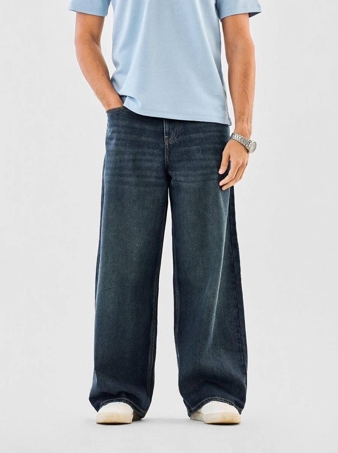 Snitch Loose Fit Men Dark Blue Jeans