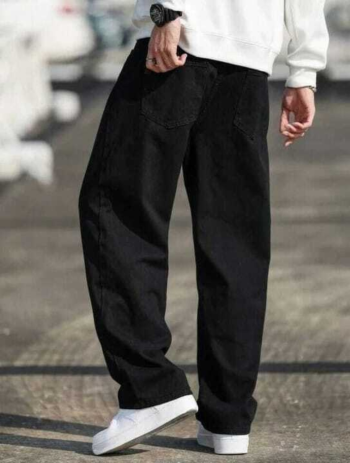 Image of Sobbers Loose Fit Men Black Jeans
