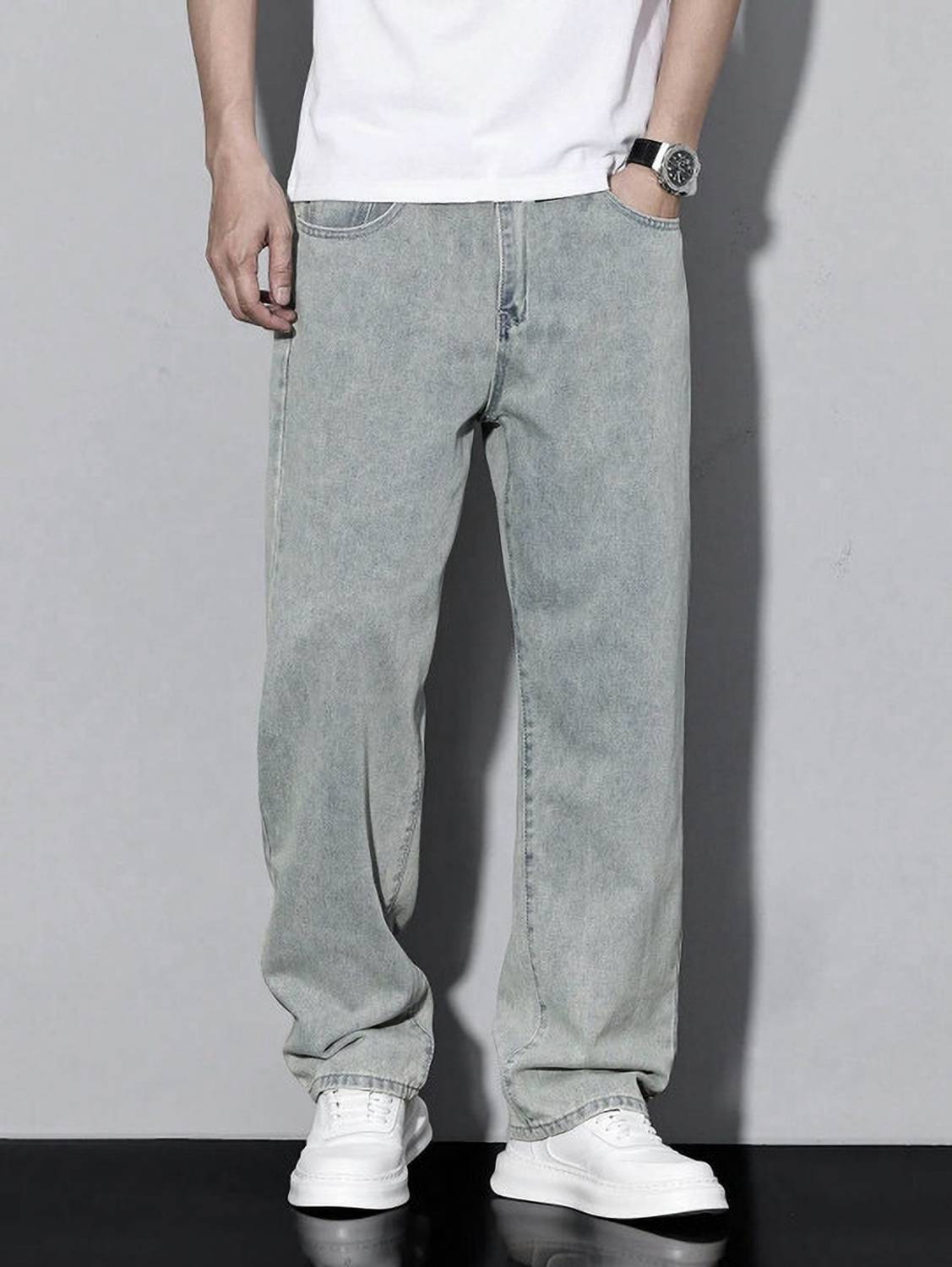 7 CUTS Straight Fit Men Grey Jeans