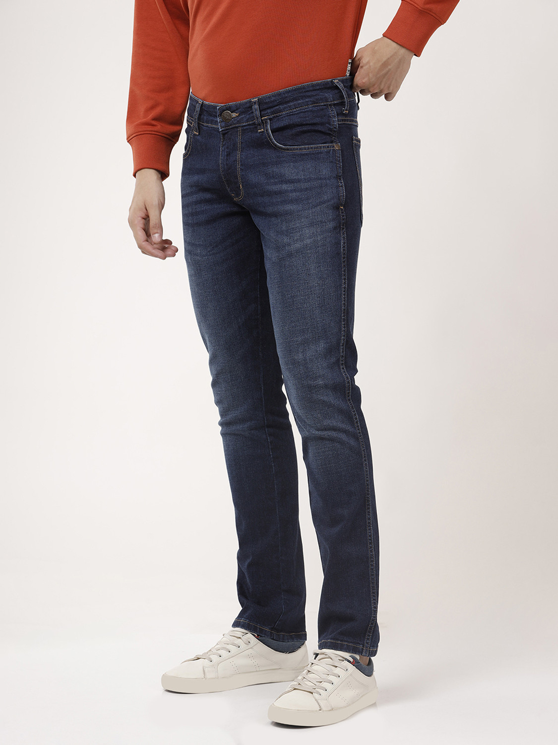 Image of Wrangler Slim Men Blue Jeans