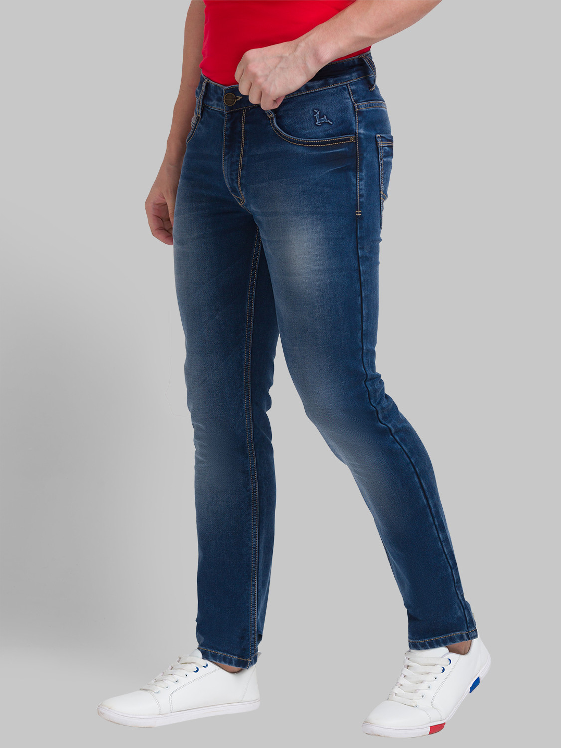 Image of PARX Tapered Fit Men Dark Blue Jeans