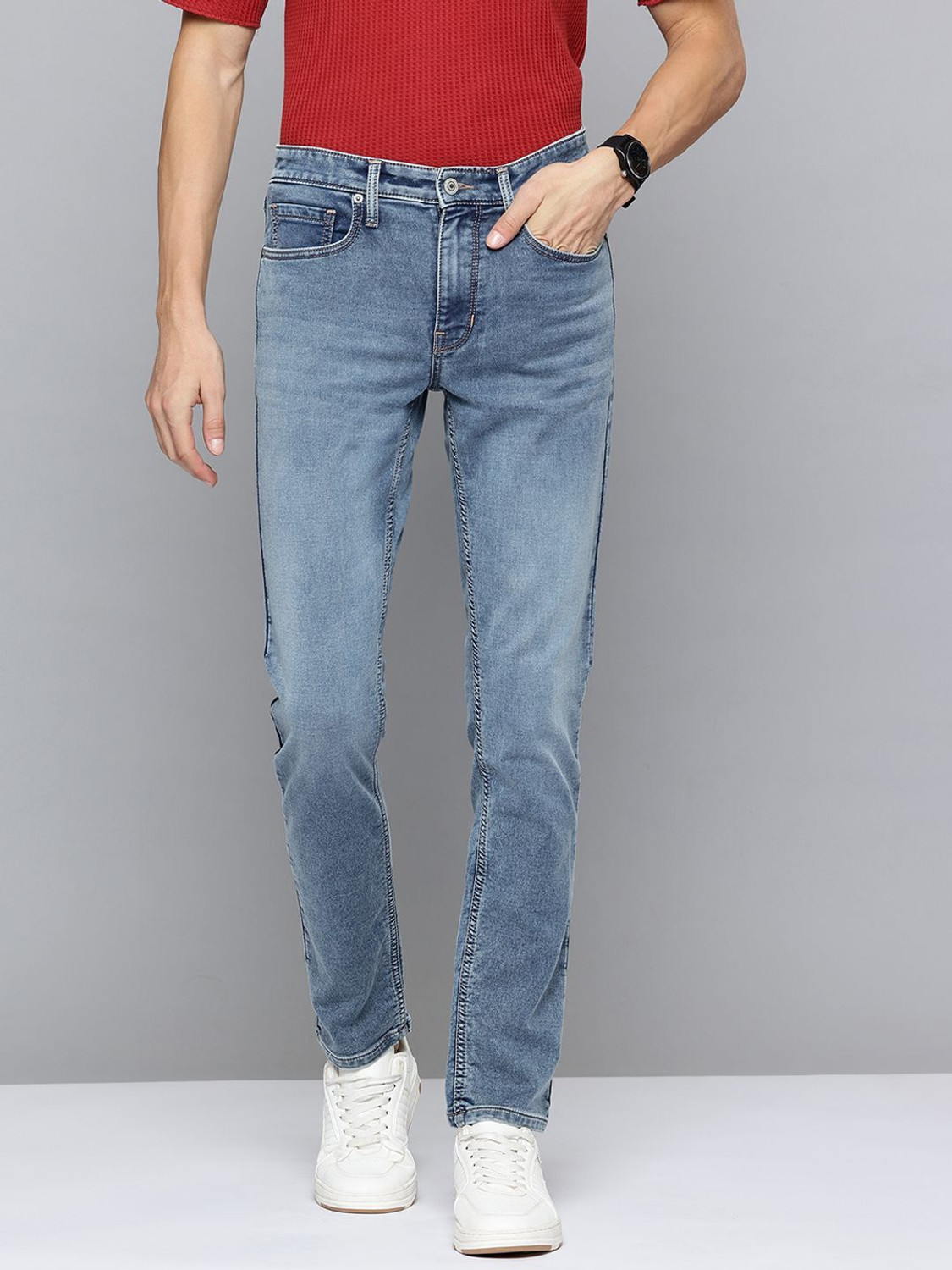 Image of FLYING MACHINE Slim Men Blue Jeans