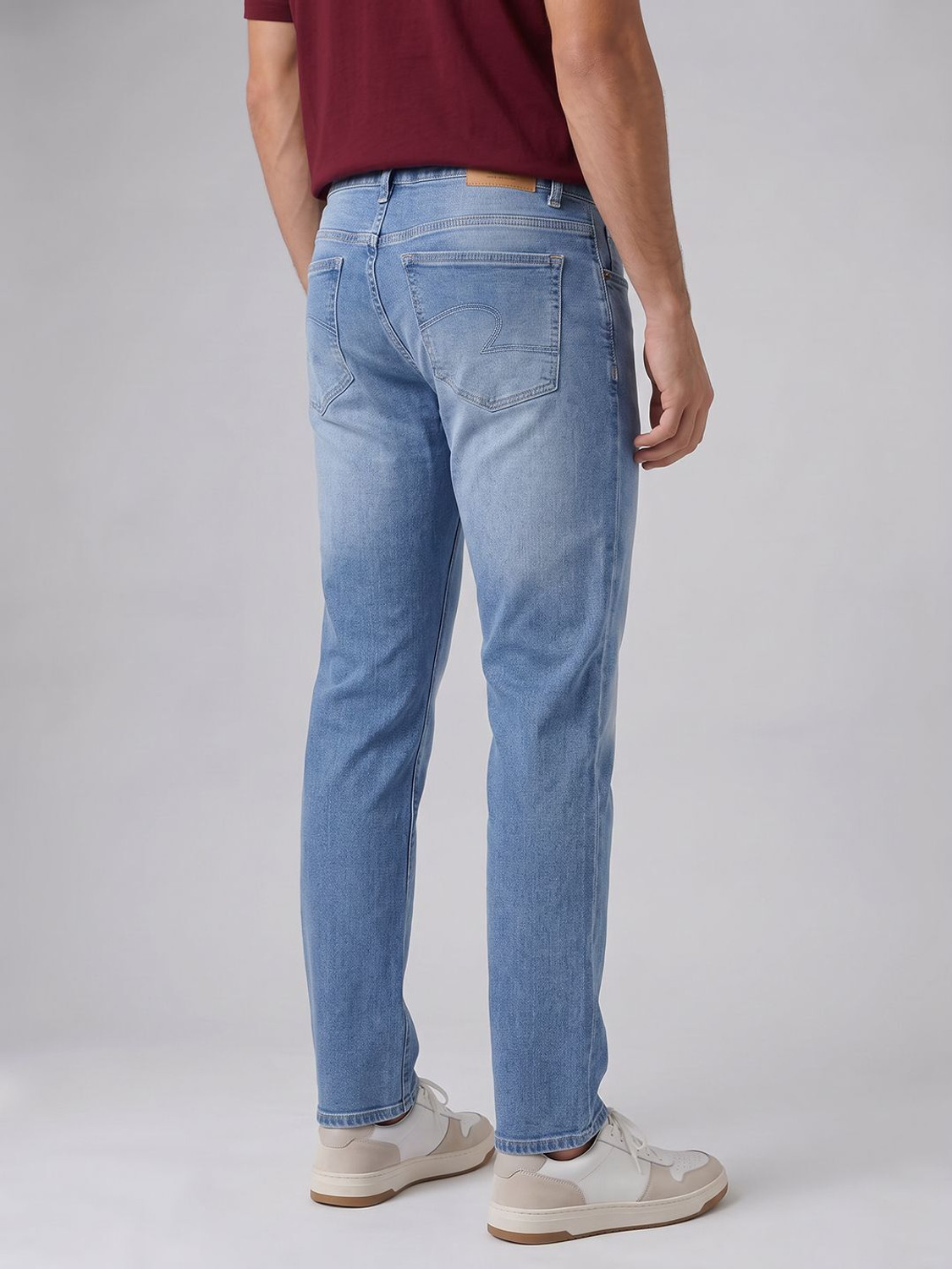 Image of Spykar Men Regular Mid Rise Blue Jeans