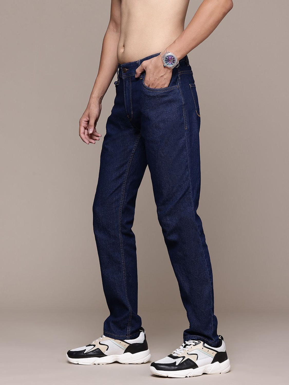 Image of Roadster Tapered Fit Men Blue Jeans