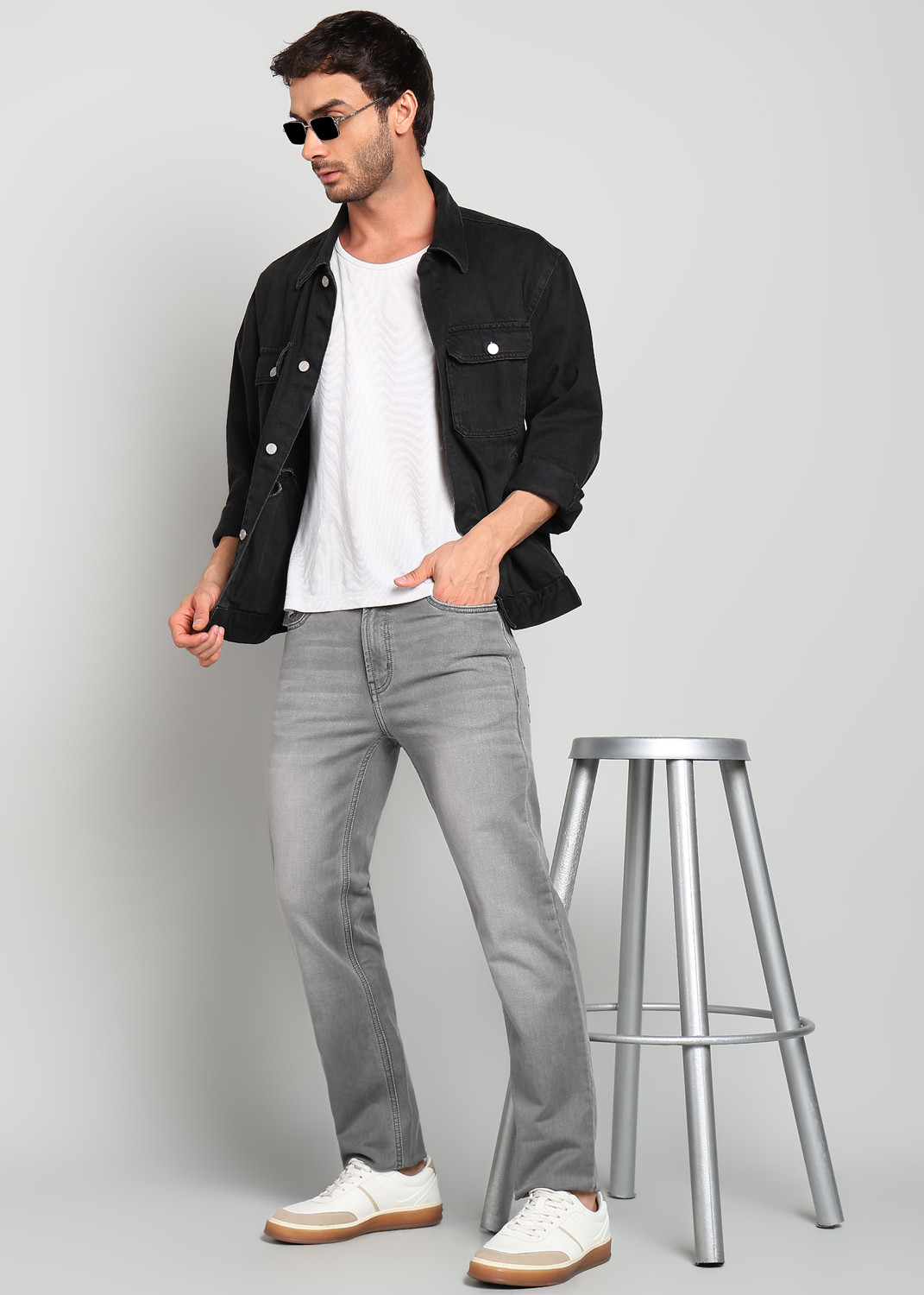 Image of NUMERO UNO Slim Men Grey Jeans