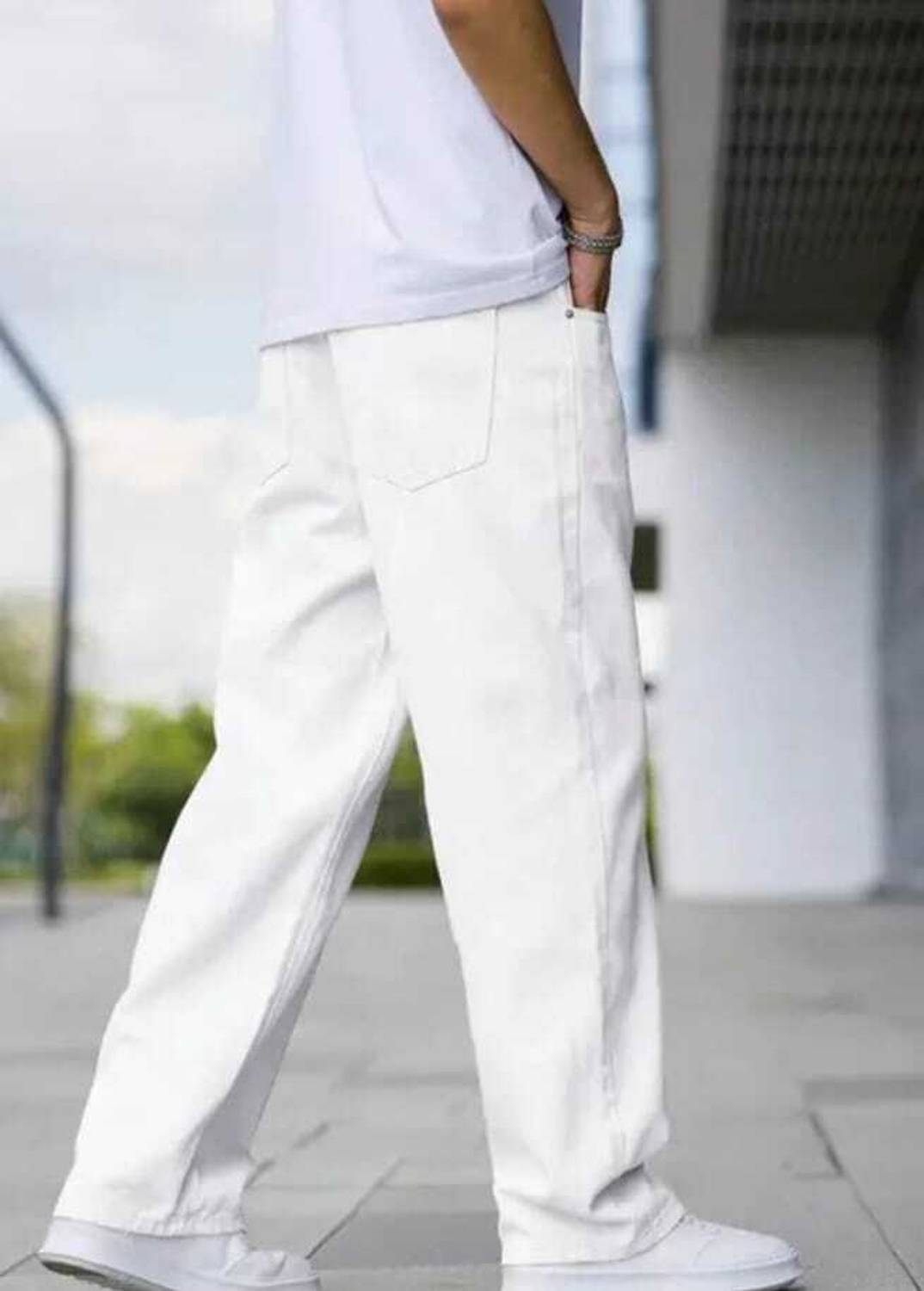 NAZDA Loose Fit Men White Jeans - Image 3