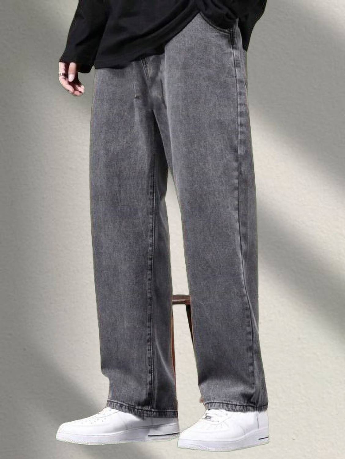 StarForWell Loose Fit Men Grey Jeans - Image 1