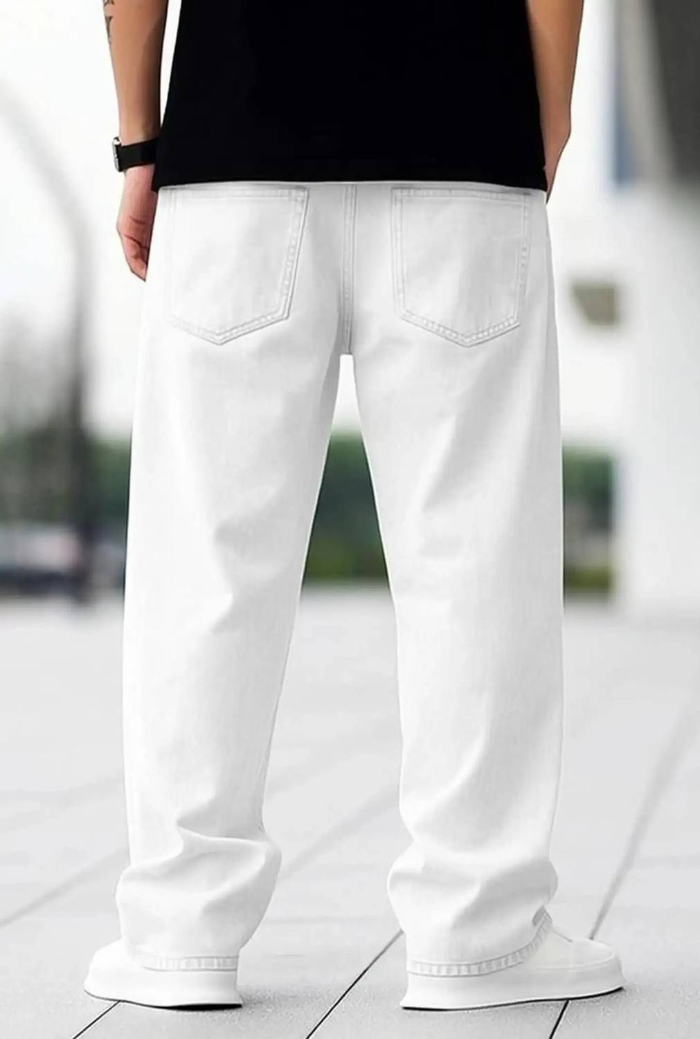 Denim Life Loose Fit Men White Jeans - Image 2