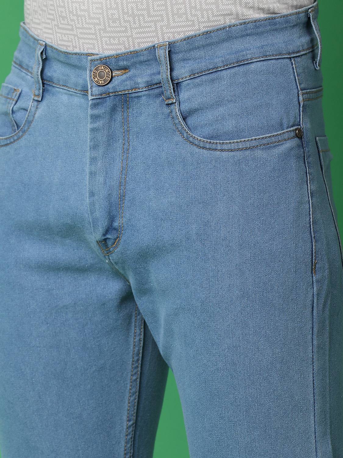 UNLIMITED Slim Men Light Blue Jeans - Image 4