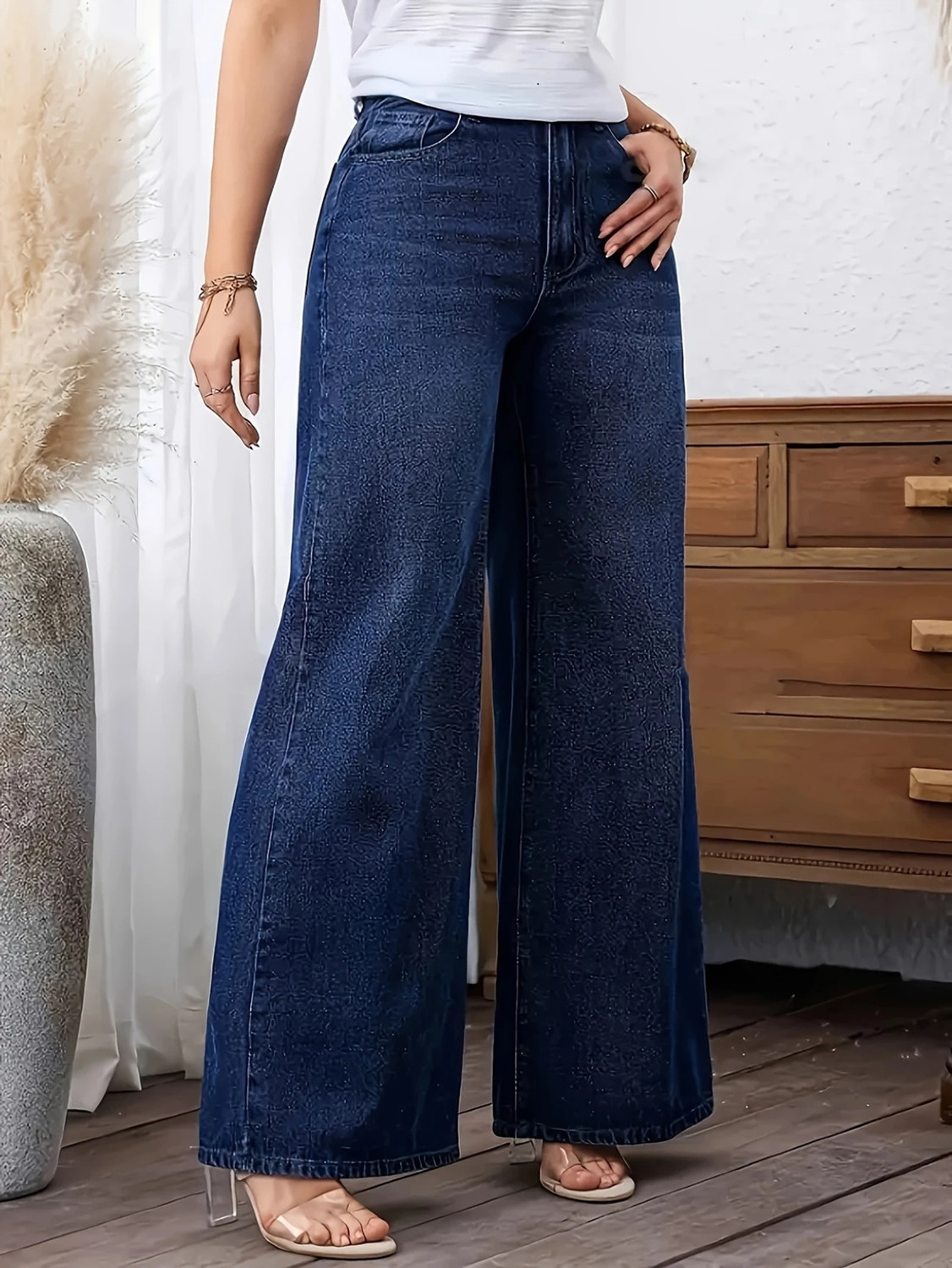 Image of GLOBENAUT Loose Fit Women Dark Blue Jeans