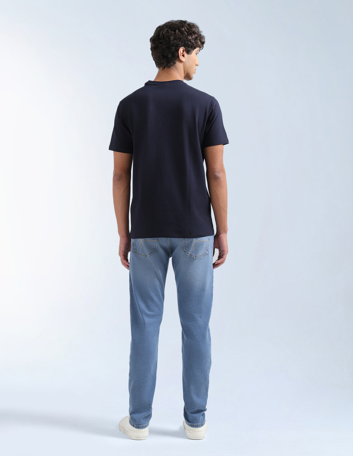 Image of FLYING MACHINE Tapered Fit Men Blue Jeans