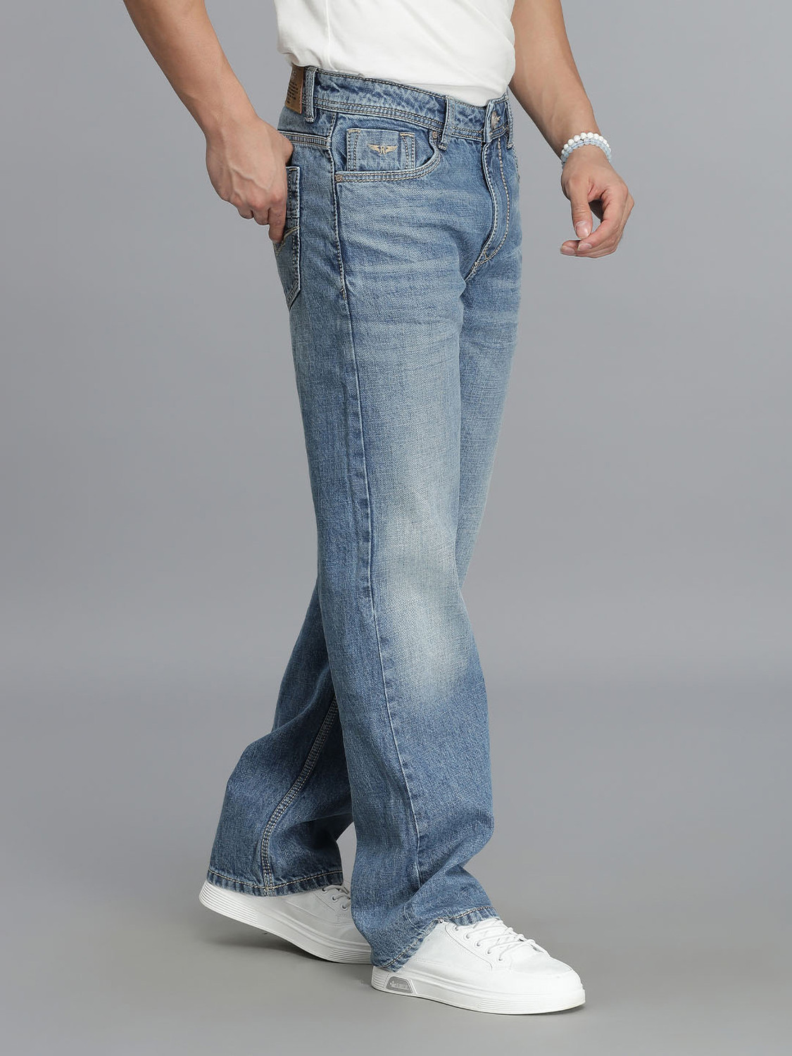 Image of ROOKIES Loose Fit Men Blue Jeans