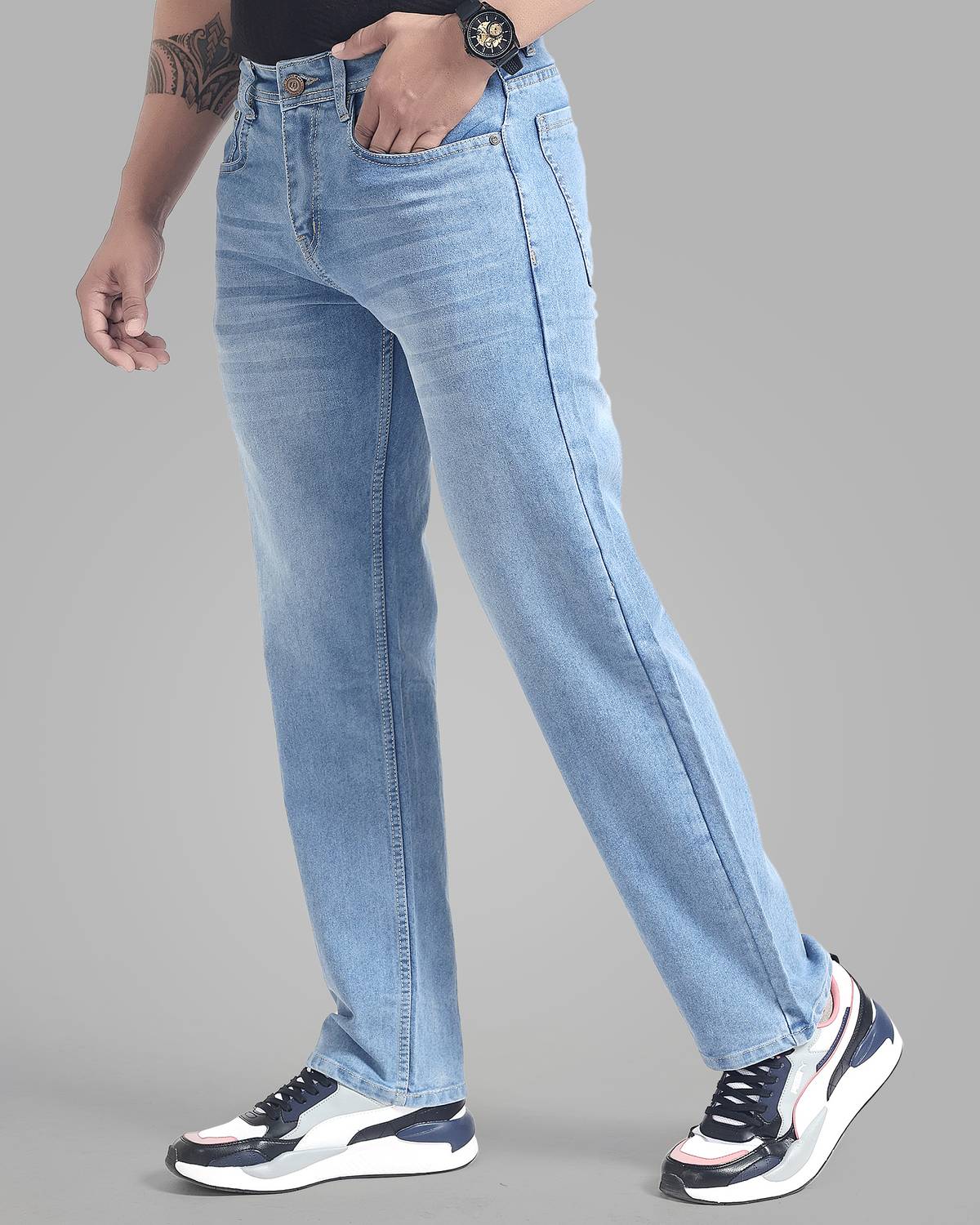METRONAUT Straight Fit Men Light Blue Jeans - Image 3