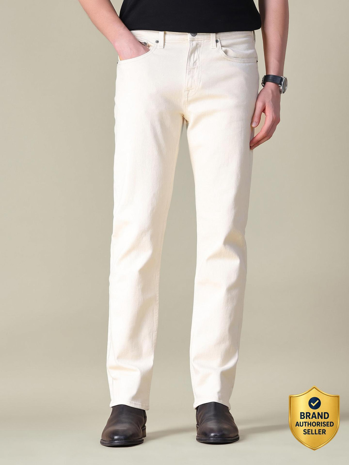 Image of U.S. Polo Assn. Denim Co. Straight Fit Men Beige Jeans