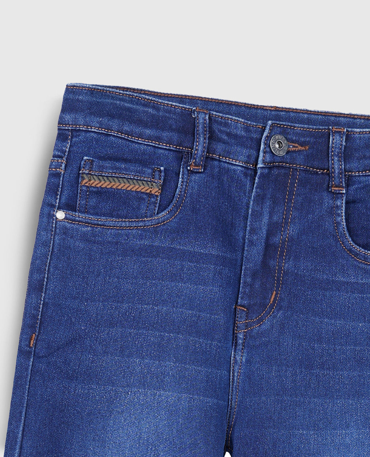 Image of Purple United Kids Boys Regular Mid Rise Blue Jeans