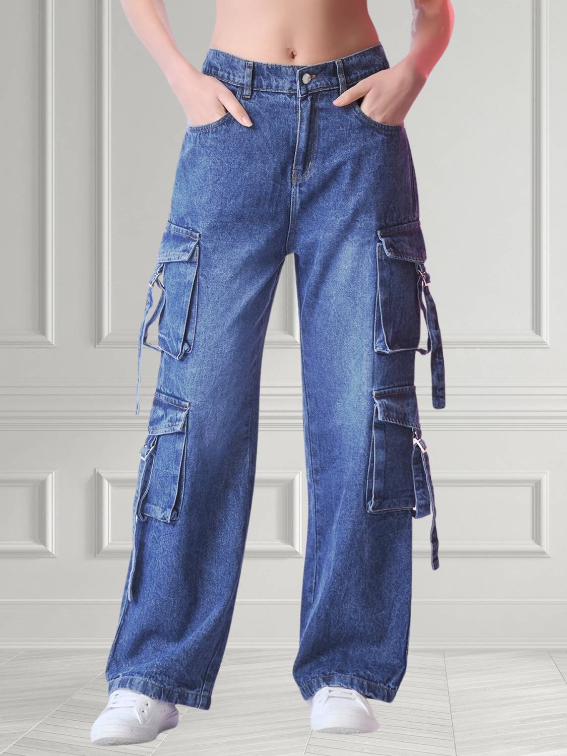 Qeboo Loose Fit Women Blue Jeans