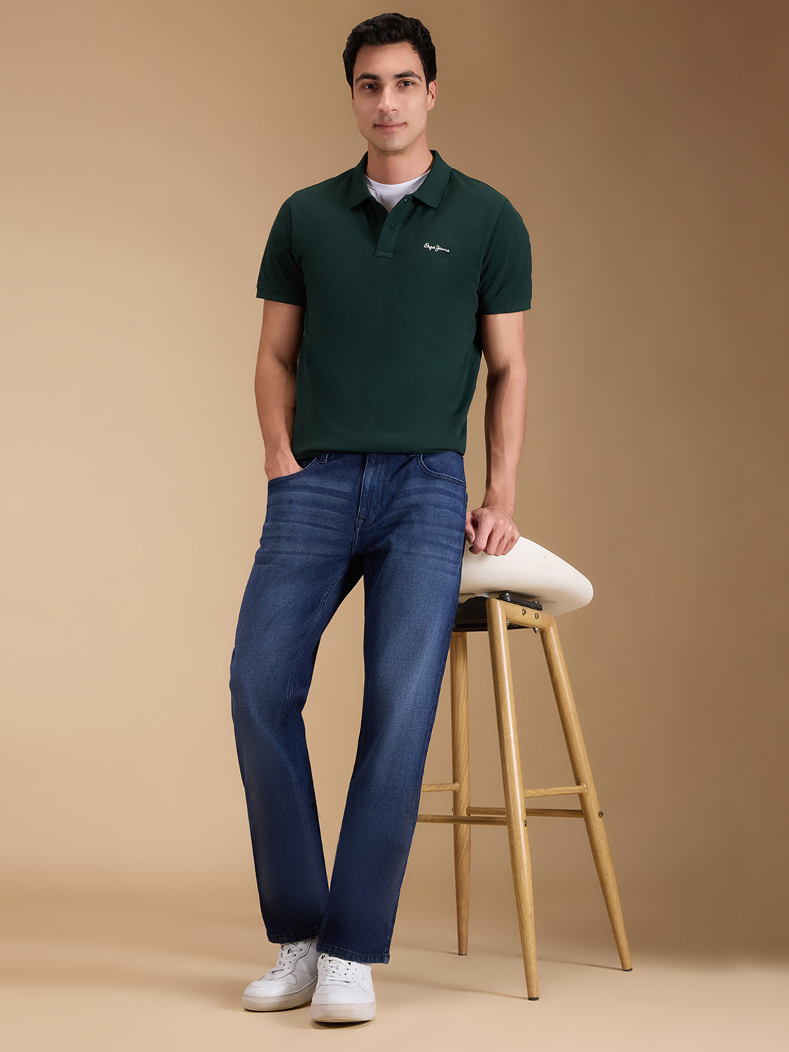 Image of Pepe Jeans Straight Fit Men Dark Blue Jeans