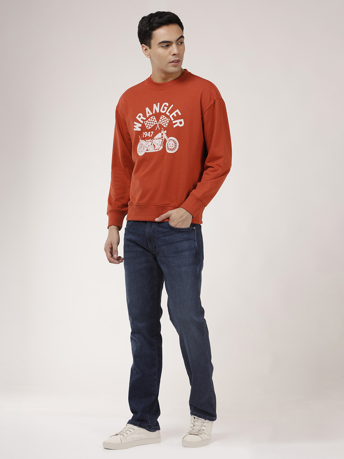 Image of Wrangler Regular Men Blue Jeans