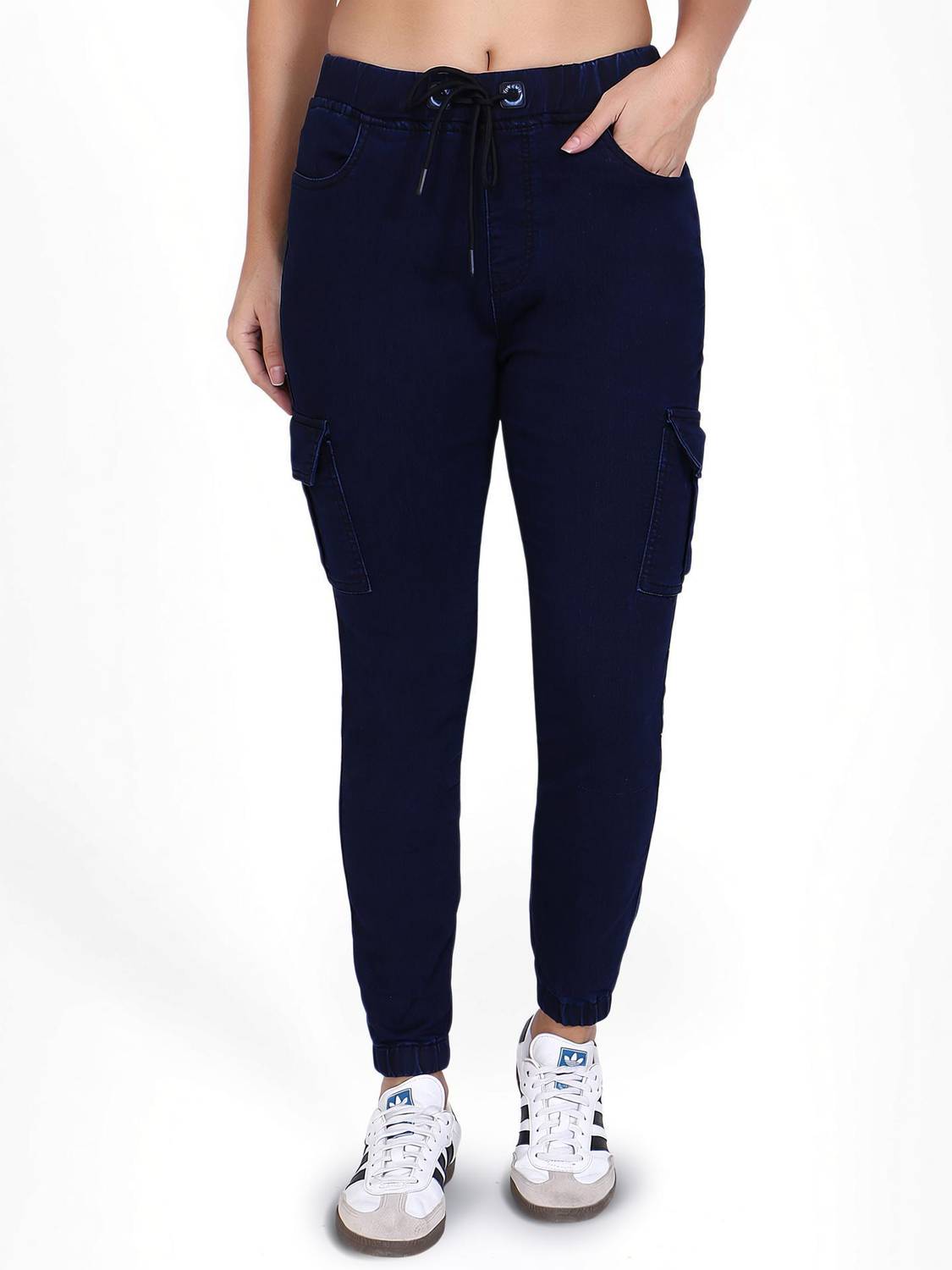 3BUTTERFLIES Jogger Fit Women Dark Blue Jeans