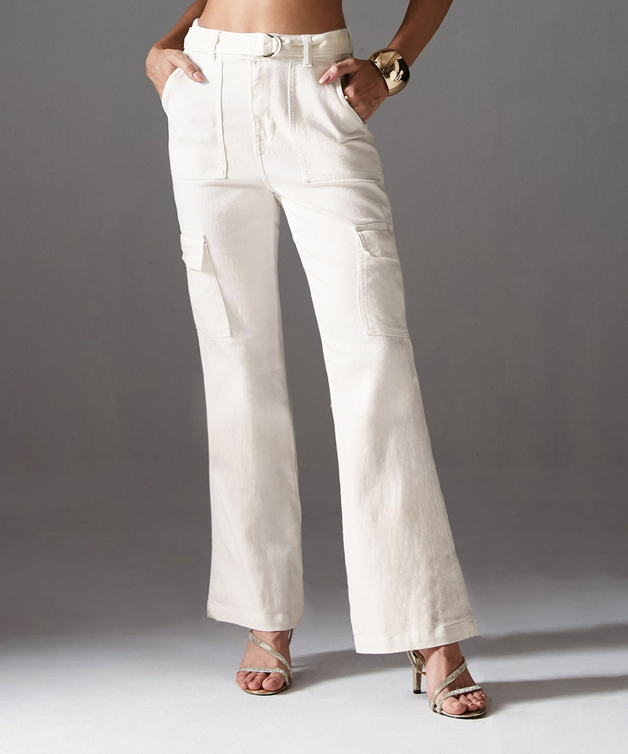 Image of Miss Chase Boot-Leg Women White Jeans