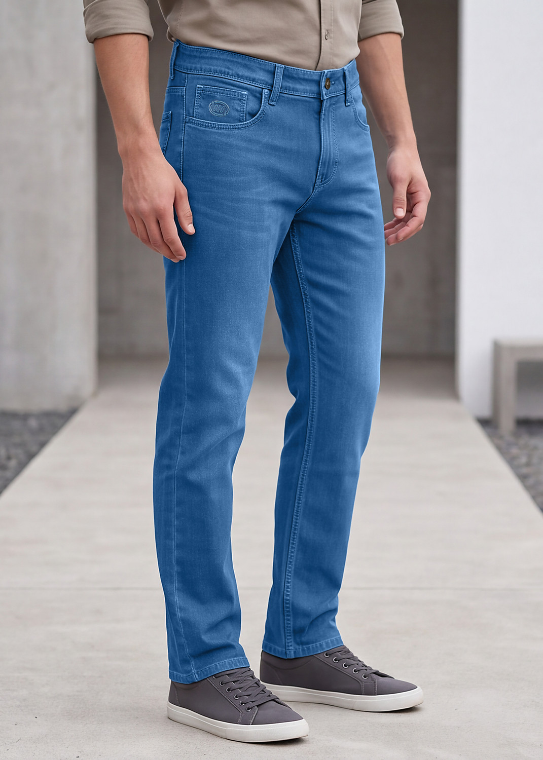 Image of LAWMAN Straight Fit Men Blue Jeans