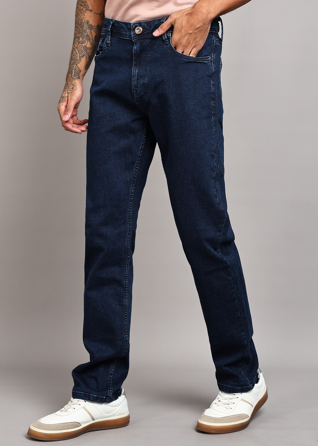 Image of INTEGRITI Straight Fit Men Dark Blue Jeans