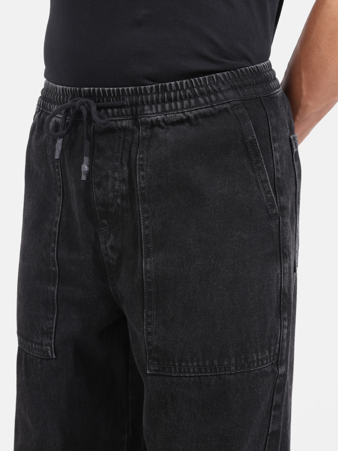 Image of The Indian Garage Co. Relaxed Fit Men Black Jeans