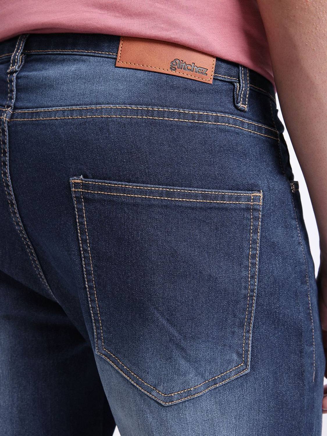 Glitchez Relaxed Fit Men Blue Jeans - Image 4